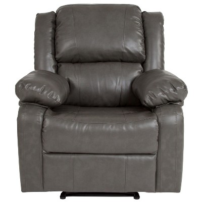 Gray LeatherSoft Recliner with Metal Frame