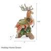 Fitz and Floyd Holiday Home Deer Candleholder - Green & Gold Festive Detailing, Collectible Reindeer for Seasonal Displays with Earthenware Build - 3 of 4
