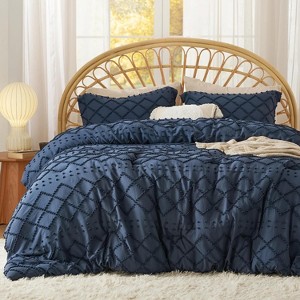 Bedsure | 3Pcs Comforter Bedding Set with Intricate Solid Embroidery - 1 of 4