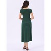 INSPIRE CHIC Women's V Neck Cap Sleeve Polka Dots Summer Vintage Classic Midi Dress - 4 of 4