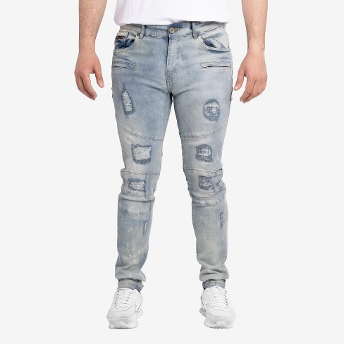 Rawx Men's Stretch Rip And Repair Jeans In Light Denim Size 38x32 : Target
