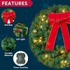 SYNCFUN 3 PCS 19" Christmas Wreath with LED Lights, Wreath for Front Door, Windows, Living Room, and Christmas Decorations - 2 of 4