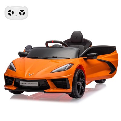 Ride on Sports Car 12V Battery Powered Car for Kids Licensed Corvette Toddles Electric Car Toy with Remote Control