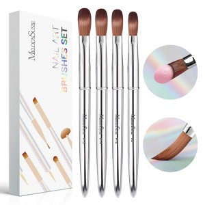 Acrylic Nail Brush Set (4Pcs) - Silver Color - 1 of 4
