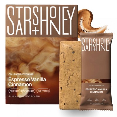 Stars + Honey Collagen Espresso Vanilla Cinnamon Protein Bars - 15g Protein - 8.3oz/5pk
