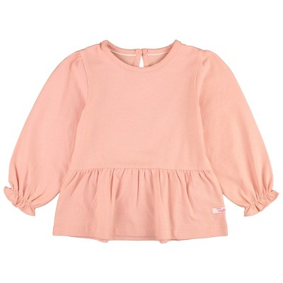 LuLu BeBe Girls Pink Puff Sleeve Short Sleeved Top - Sequins Pumpkin