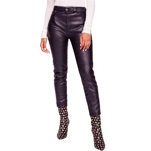 Free People Womens Belted Faux Leather Skinny Fit Jeans - 1 of 1