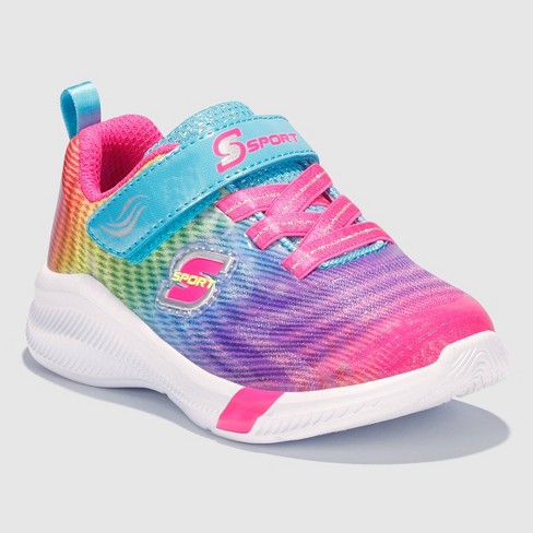S Sport By Skechers Toddler Girls' Vivy Rainbow Print Sneakers : Target