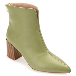 Journee Collection Womens Kayden Tru Comfort Foam Back Heel Zip Stacked Heel Booties Green 11 - 1 of 4