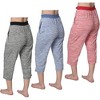 Roxoni Women's Capri Jersey Knit Pajama Lounge Pant Available In Plus Size - 2 of 2