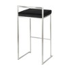 Contemporary Stackable Counter Stool in Stainless Steel with Velvet Seat, Set of 2 - 4 of 4