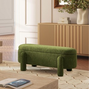 NicBex 49" Storage Bench End of Bed Bench Oval Fully Upholstered Storage Bench for Bedroom and Entryway - 1 of 4