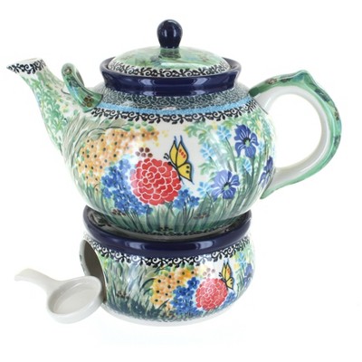 Blue Rose Polish Pottery Teresa Large Teapot & Warmer
