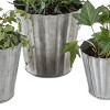 Slickblue Mini Tin Planters Set, Folded Edge Design, 3 Small Indoor Pots, Rustic Industrial, Silver, 2.8-4" - 3 of 3