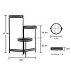Artloge 3/4 Tier Heavy Duty Iron Plant Stand Folding Flower Pot Display Holder Vintage Corner Metal Rack with Round Tray for Home Indoor Outdoor Decor - 3 of 4