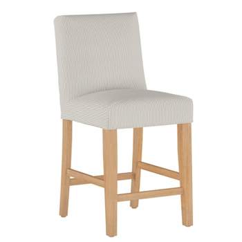 Skyline Furniture Kendra Slipcover Counter Height Barstool Oxford Stripe Taupe