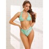 INSPIRE CHIC Women's Halter Lace Up Bra High Cut Triangle Thong Bottom Strappy Swimsuit 2 Sets - 4 of 4