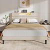 Queen Size Bed Frames with Upholstered Headboard Modern Platform Bed with Bed Frame with Sturdy Wooden Slats/No Box Spring Needed/2-Tier Storage Beige - 3 of 4