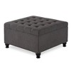 Sapphtopaz Tufted Square Ottoman with Storage, Multi-Functional Coffee Table, Footrest & Extra Seating, Upholstered Ottoman Bench with Nailhead Trim - 3 of 4