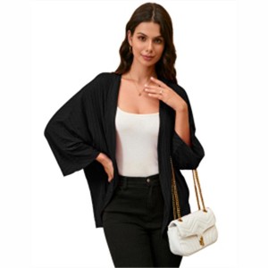 Clearlove Lightweight Cardigans for Women Batwing Long Sleeve Drape Open Front Casual Loose Cardigan Sweaters - 1 of 4