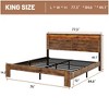 NicBex Queen/King Bed Frame,Wood Bed Frame with Storage LED Headboard and 2 USB,Large Under Bed Storage,Platform Bed No Box Spring Required - 2 of 4