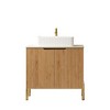 GDFStudio Hamel Freestanding Bathroom Vanity with Glossy White Ceramic Basin - 4 of 4
