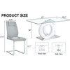 NicBex 63" Dining Table Set for 6 Rectangular Transprant Tempered Glass Dining Table with White MDF OC Bracket with 6 Chairs - 3 of 4