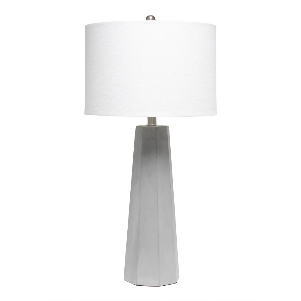 Concrete Pillar Table Lamp With Fabric, Glass Table Lamp With Touch On Off Pillowfort