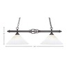 Toltec Lighting Elegante 2 - Light Island Pendant Light in  Dark Granite with 12" Gold Ice Shade - 2 of 2