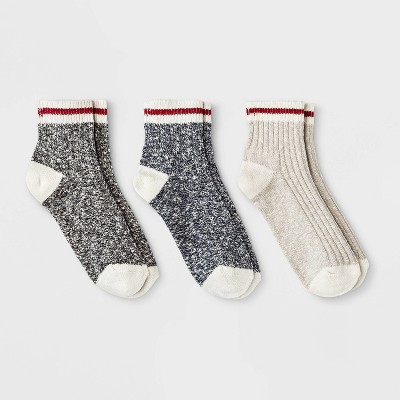 Women's Marled 3pk Ankle Socks - Universal Thread™ Black/Navy/Gray 4-10