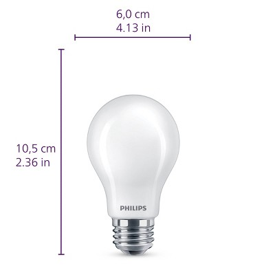 Philips 8W Frosted White Dimmable LED A19 Light Bulb 4-Pack