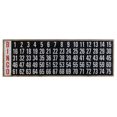 VIP Wood 60 in. Black Bingo Numbers Board Wall Decor