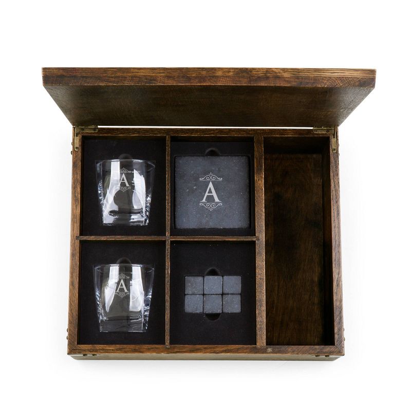 11pc Monogram Whiskey Box Gift Set - Picnic Time, 2 of 6