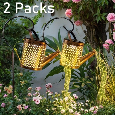 Solar Lights Outdoor Decorative, Metal Solar Watering Can Outdoor Lights Waterproof, Hanging Garden Decor Yard Lights Outside Patio Lawn