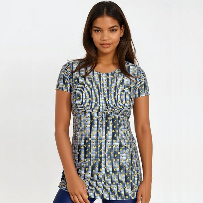 Calypsa Women's Nikki Nursing and Maternity UPF 50+ Short Sleeve Swim Tunic