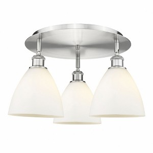Bristol Glass - 3 Light Flush Mount In Industrial Style-10 Inches Tall and 19.25 Inches Wide - 1 of 1