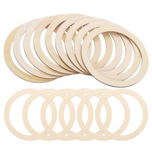 Unique Bargains Unfinished DIY Craft Ornaments Macrame Decoration Wooden Rings 30 Pcs - 1 of 4