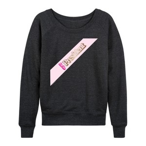 Women's Barbie Barbie President Sash Lightweight French Terry Slouchy - Heather Charcoal - Medium - 1 of 4