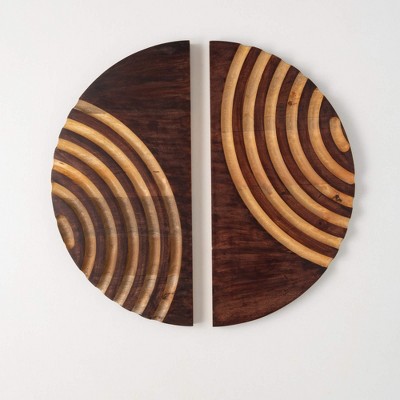 Sullivans 23" & 23" Retro Wooden Wall Decor Set of 2