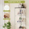 Syemin Decorative Storage Cabinets 4 Tier Glass Display Cabinet, Glass Cabinet with Wheels, Floor Standing Storage Cabinet, Black, 15.8"*14.2"*62.3" - 4 of 4
