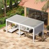 Erommy 10'x20' Aluminum Louvered Pergola with 6-Panel Pull-Down Privacy Screen - 3 of 3