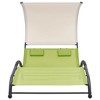 vidaXL Double Sun Lounger with Canopy Textilene Green - 2 of 4