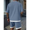 TIME HOLLOW Contrast Color Short Sleeve T-Shirt & Pocket Shorts Set - 2 of 3