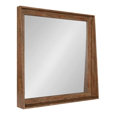 28" x 28" Basking Wall Mirror with Shelf Brown - Kate and Laurel