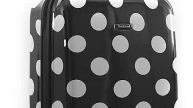 Rockland Laguna Beach 3pc ABS Hardside Carry On Spinner Luggage Set - Black Dot, 2 of 5, play video