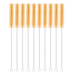 Unique Bargains Long Handle Wire Bristles Bottle Straw Cleaning Brushes 10 Pcs - 1 of 4