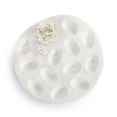 DEMDACO Succulent Egg Dish 11 x 11 - White