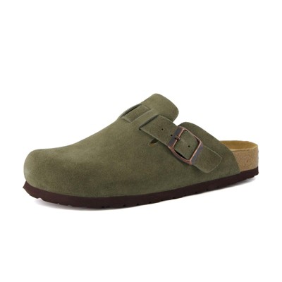 CUSHIONAIRE Hana Classic Clog Womens Shoes - Genuine Leather Suede Slip On Mule Comfortable Shoes for Women