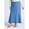 ELOQUII Women's Plus Size Trumpet Denim Maxi Skirt - 3 of 4