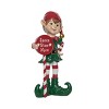 Transpac Resin 12.25 in. Multicolor Christmas Jolly Elf with Sign Figurine - 2 of 4